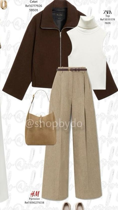 #fashion, #style, #outfitinspiration, #beauty Latte Outfit, Girly Style Outfits, Cute Modest Outfits, Fashion Top Outfits, Dress Design Patterns, Brown Outfit, Stylish Party Dresses, Easy Trendy Outfits, Sophia Loren