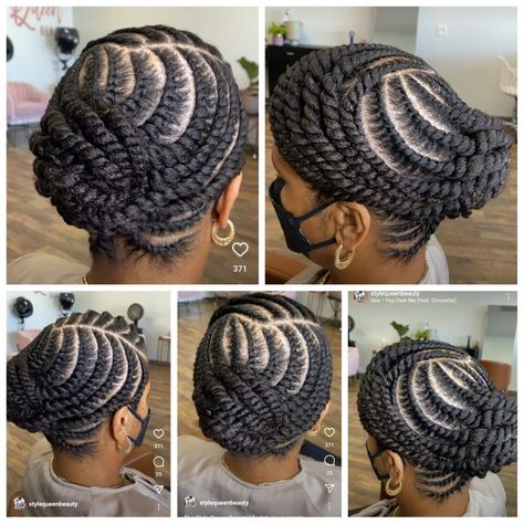 Blair Hairstyles, Flat Twist Updo Natural Hair, Cornrow Updo On Natural Hair, Nubian Braids, Braided Updo Natural Hair, Natural Hair Flat Twist, Flat Twist Styles, Flat Twist Hairstyles, Twist Updo