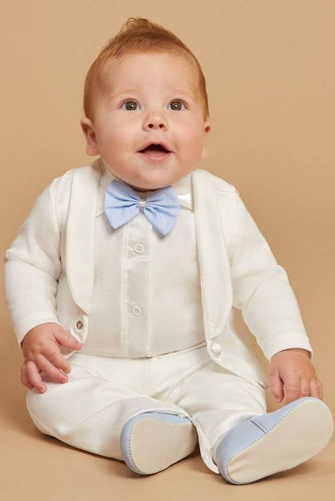 Cutie! How handsome is this little baby wearing his Beau KiD Baby Boys White Suit & Hat. Perfect for any holiday party or special occasion this Spring Summer Season. Adorable ring bearer look for a wedding. Shop baby boy special occasion suits. #babyclothes #babyboy #ringbearer #wedding #kidsfashion Waistcoat Suit, Ivory Suit, Baby Boy And Girl, Suit Hat, Blazer For Boys, Baby Boy Dress, Designer Baby Clothes, Baby Boy Photos