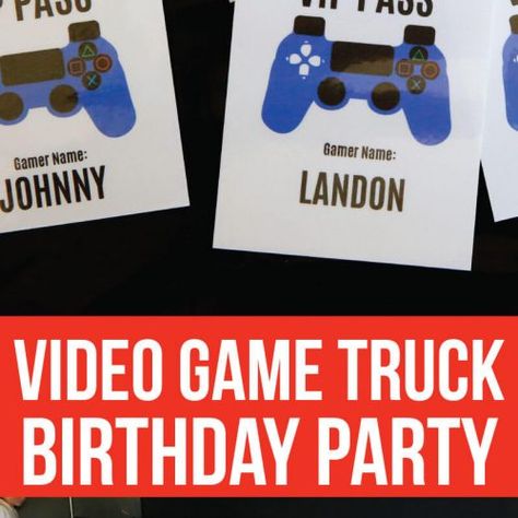 Video Game Truck Birthday Party - all of the ideas! www.thirtyhandmadedays.com Birthday Party Games For Teenagers, Party Games For Teenagers, Game Truck Birthday Party, Games For Teenagers, Birthday Surprise Ideas, Game Truck Party, Surprise Ideas, Birthday Surprises, Teen Gifts