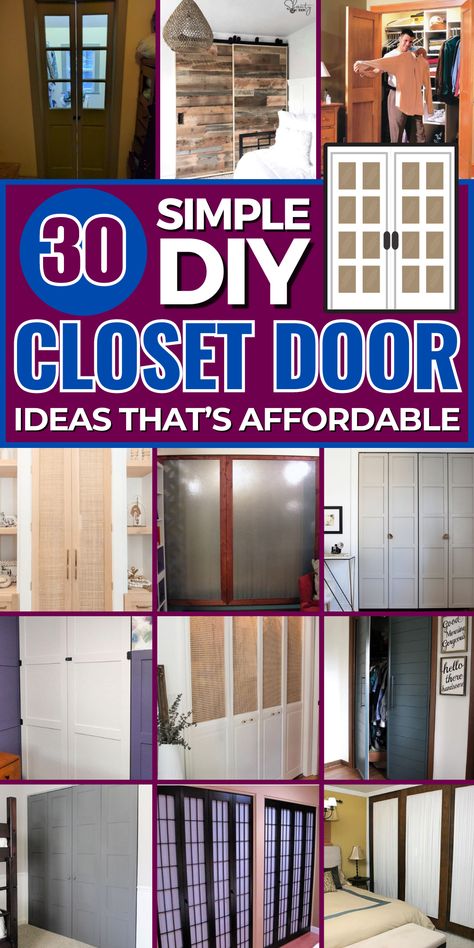 Upgrade your closet with these fun and functional door projects. Great for adding style and organization. Diy Tri Fold Closet Doors, Acordian Doors Closet Ideas Diy, Rustic Folding Closet Doors, Closet Door Alternatives, Converting Bifold Closet Doors To Barn Doors, Accordion Doors Closet Lowe's, Closet Door Alternative, Solar Diy Projects, French Closet Doors