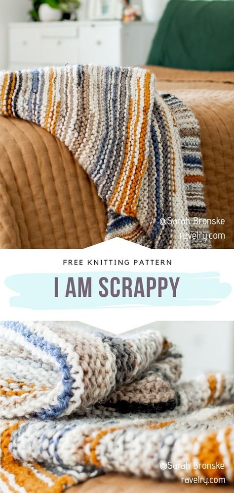 Scrappy Scarf Knit, Scrap Yarn Knit Blanket, Scrappy Knit Sweater, Scrap Yarn Blanket Knit Free Pattern, Scrappy Blanket Knitting, Super Fine Yarn Knitting Patterns, Scrappy Knitted Blankets, Self Striping Yarn Patterns Knitting, Knit Scrap Blanket