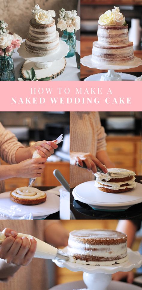 Makeup Decoration, Wedding Cake Tutorial, How To Make Wedding Cake, Cakes To Make, Diy Wedding Cake, Wedding Cake Recipe, Chocolate Wedding Cake, Wedding Cake Table