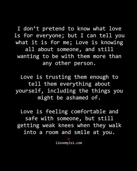 Love is feeling comfortable and safe with someone... Love Deeply Quotes, Deeply Quotes, Quotes Of The Day, Inspirational Sayings, Love Deeply, Spiritual Path, Sweet Words, Romantic Quotes, Quotes For Him