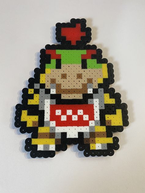 Bowser Jr Perler Beads, Things To Draw In School, Nintendo Perler, Hama Mario, Black Pixel, Mario Bros Birthday Party Ideas, Perler Bead Mario, Mario Bros Birthday Party, Hama Art