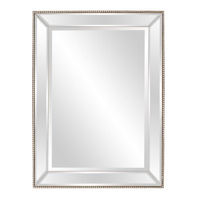 House of Hampton Mirrored Frame Wall Mirror Wood Wall Mirror, Rectangular Mirror, Framed Mirror Wall, Boho Chic Decor, Glass Frames, Beaded Trim, Accent Mirrors, Gold Mirror, Silver Mirrors