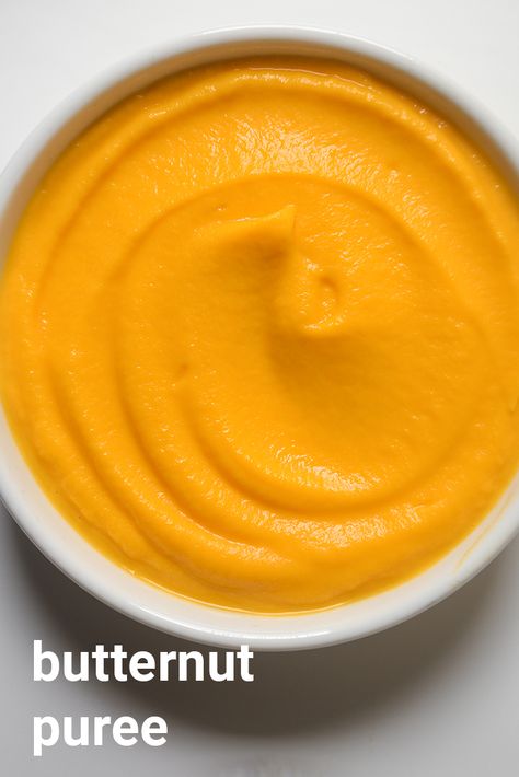 Silky smooth homemade butternut squash puree made with three simple ingredients. Restaurant quality. Butternut Puree, Puree Recipes, Butternut Squash Puree, Squash Puree, Squash Soup Recipe, Low Carb Vegan, Pureed Food Recipes, Vegetarian Paleo, Red Lentil