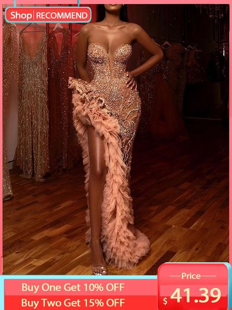 "The dress is worth its money. Cutout v-shaped russian 46-48 dress village freely. In the chest even large. Will have to suture" - I***h 00s Mode, Hot Prom Dress, Split Prom Dresses, Prom Inspo, African Prom Dresses, Strapless Evening Dress, Gorgeous Prom Dresses, Prom Girl Dresses, Senior Prom Dresses