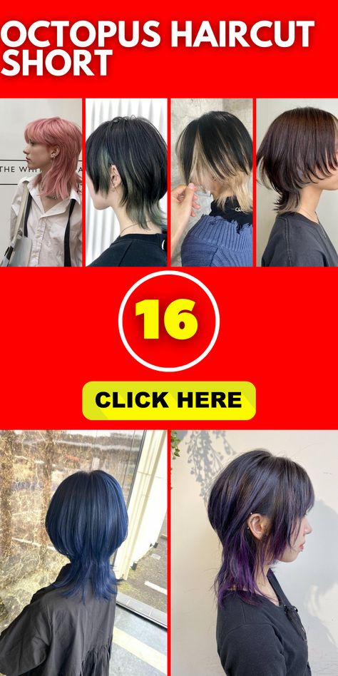 For a chic appearance, try the octopus haircut short. Ideal for Straight hair, it also looks great with Curly or Wavy hair. A Hair drawing or Video can show how to style it with bangs, making it perfect for female clients.The octopus haircut short is a fashionable choice for female hairstyles. Suitable for Long or Thick hair, you can add a Layered touch or go for a Korean style. Hair with bangs adds flair, and a 360 view showcases its versatility. Octopus Haircut Short, Style Hair With Bangs, Anime Octopus, Short Drawing, Octopus Haircut, Fall Leaves Nail Art, Female Hairstyles, Using A Curling Wand, Shaved Undercut