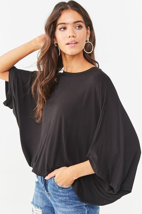 Sleeves Top Outfit, Batwing Sleeve Top, Dress Kimono, Dress Neck, Dress Neck Designs, Top Forever 21, Debt Collection, Forever21 Tops, Sleeves Top