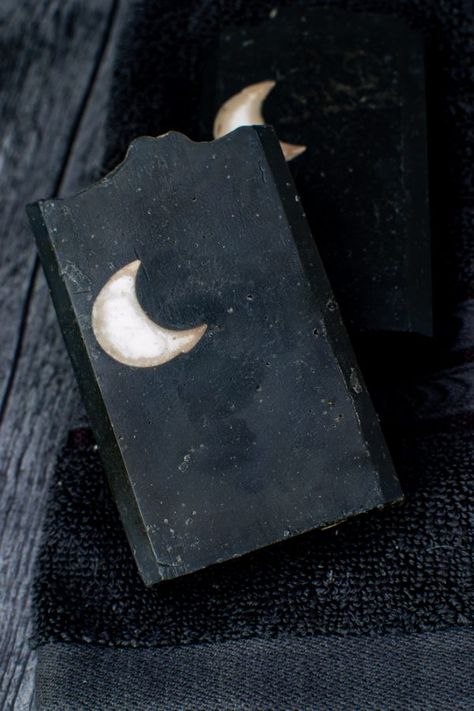 Practical Magic Black Soap Recipe, Black Soap Recipe, Herbal Books, Soap Scents, Gothic Photography, Handmade Soap Recipes, Moon Crafts, Pretty Soap, Phone Decoration