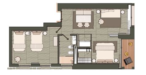 EDEN HOTEL Family Suite Hotel Room Plan, Suite Rooms, Hotel Eden, House Plans Farmhouse, Room Planning, A Holiday, Hotels Room, A Family, Eden