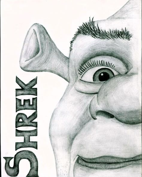 How To Draw Shrek, Shrek Sketch, Shrek Painting, Shrek Art, Shrek Drawing, Tinkerbell Drawing, Landscape Pencil Drawings, Really Cool Drawings, Cute Disney Drawings