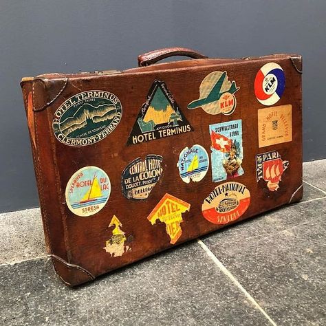 With respect to the roots - Bert&Co #bertencoantiques #travelstickers #luggage #vintage #travel #stickers #collection #klm Vintage Travel Bag, Vintage Luggage Aesthetic, Luggage With Stickers, Vintage Travel Suitcase, Vintage Travel Aesthetic, Stickers On Suitcase, Suitcase With Stickers Aesthetic, 70s Luggage, Travel Stickers Printable