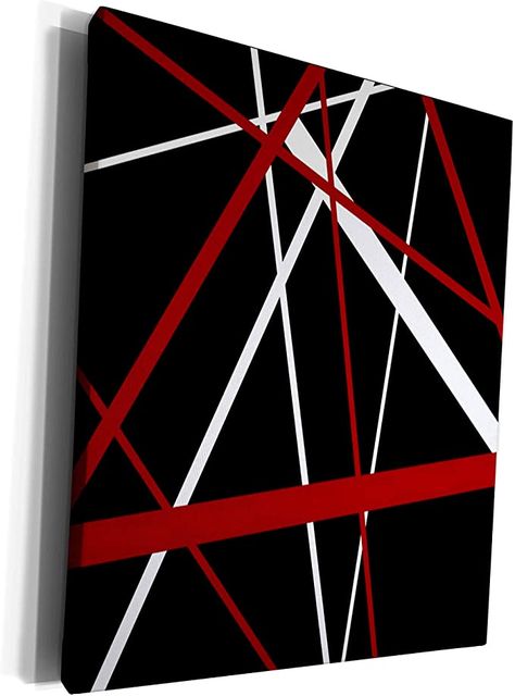 Red Painting, New Media Art, Black Abstract, Red And White Stripes, Amazon Art, New Media, Black Canvas, Medium Art, Abstract Backgrounds