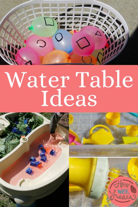 Water Table Kindergarten, Water Table Activities Preschool, Preschool Water Table Ideas, Water Table Ideas For Preschoolers, Waterplay Ideas, Water Table Ideas, Water Play Ideas, Outdoor Water Play, Pinterest Mom