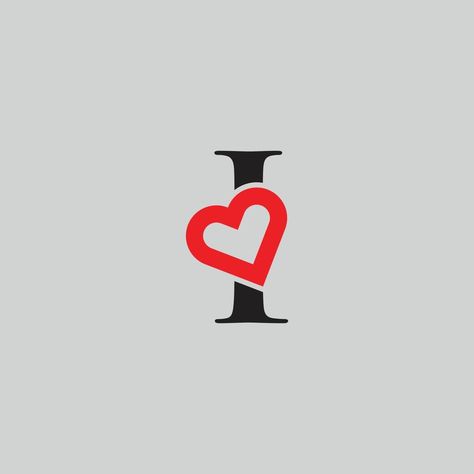 Logo Heart Letter I. Beautiful vector love logo design. I love outline creative letter design Love Logo Design, Me Cover Instagram Highlight, I Initial, I Letter, The Letter I, Baby Blue Background, Ganpati Bappa Photo, Labs Art, Drawings For Boyfriend