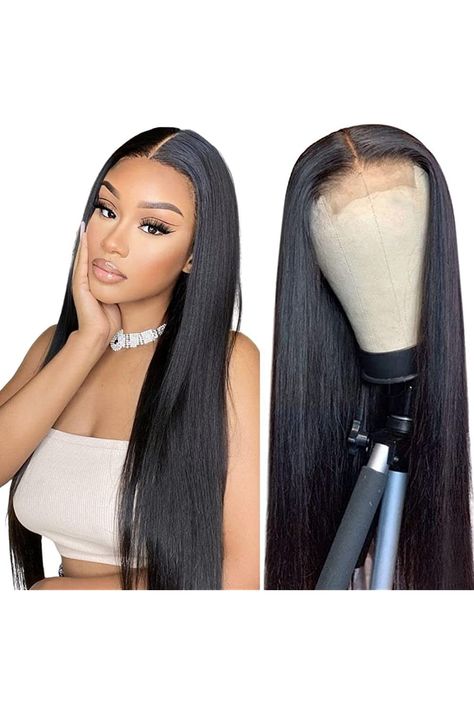 Dheridy HD Lace Front Wigs Human Hair Pre Plucked 4x4 Straight Lace Closure Wigs 150% Density Glueless Brazilian Human Hair Wigs for Black Women Middle Part (22 Inch, 4x4 Wig) Hair Wigs For Black Women, Lace Front Wigs Human Hair, Wigs Human Hair, Straight Lace Front Wigs, Lace Closure Wig, Closure Wig, Brazilian Human Hair, Straight Human Hair, Hd Lace