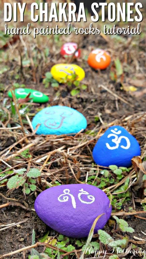 Do you want to learn cool ideas to make your own set of chakra stones? Our simple DIY hand painted rocks tutorial is easy to follow and we'll show you how to use them as inspirational and balancing decor for the garden. Flower Pot Garden, Garden Markers, Crystal Energy, Painting Rocks, Paint Rock, Hand Painted Rocks, Cool Ideas, Tutorial Diy, Rock Crafts