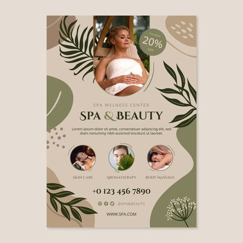 Boho Flyer Design, Spa Advertising Design, Spa Flyers Ideas, Beauty Poster Design Ideas, Massage Poster Design Ideas, Spa Advertising Ideas, Spa Infographic, Massage Flyer Design, Beauty Banner Design