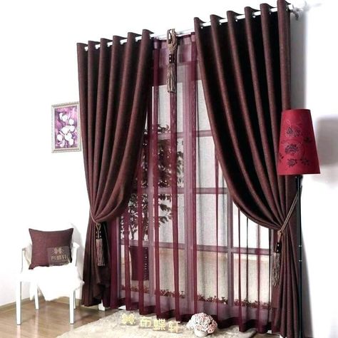 Top 30 Modern Curtain Design Ideas - Engineering Discoveries Red Curtains Living Room, Black And Red Living Room, Red Living Room Decor, Window Curtain Designs, Burgundy Living Room, Window Treatments Living Room, Living Room Decor Curtains, Stylish Curtains, Living Room Photos