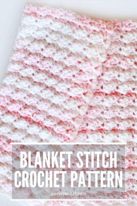 Blanket Stitch Crochet, Stitch Crochet Pattern, Baby Blanket Crochet Pattern Easy, Easy Blanket, Crochet Blanket Stitch Pattern, Crochet Baby Blanket Beginner, Baby Afghan Crochet Patterns, Crochet Baby Blanket Pattern