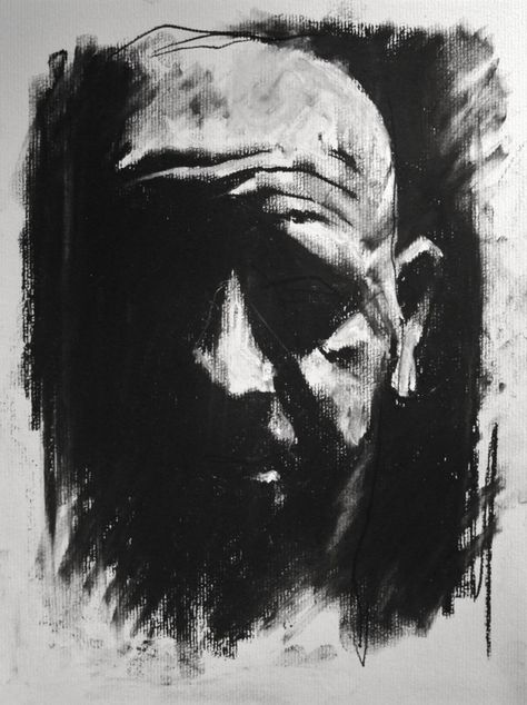 Powerful sketch from the great Guy Denning Guy Denning, Notan Art, Mad Man, Fine Art Portraiture, Charcoal Portraits, Portrait Lighting, Free Hand Drawing, Charcoal Art, Twenty Four