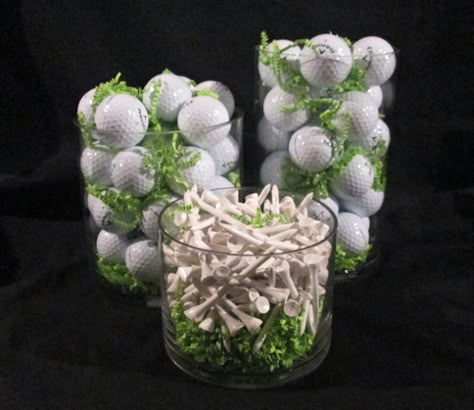 How to Make a Centerpiece for a Golf Themed Party Golf Centerpieces, Golf Theme Party, Golf Party Decorations, Golf Birthday Party, Party Table Centerpieces, Birthday Table Decorations, Golf Decor, Golf Party, Golf Theme