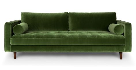 Velvet sofa: Sven, Article ($1,299) Green Velvet Couch, Sven Sofa, Tan Sofa, Statement Sofa, Gold Sofa, Article Furniture, Modern Sofa Couch, Blue Velvet Sofa, Cool Couches