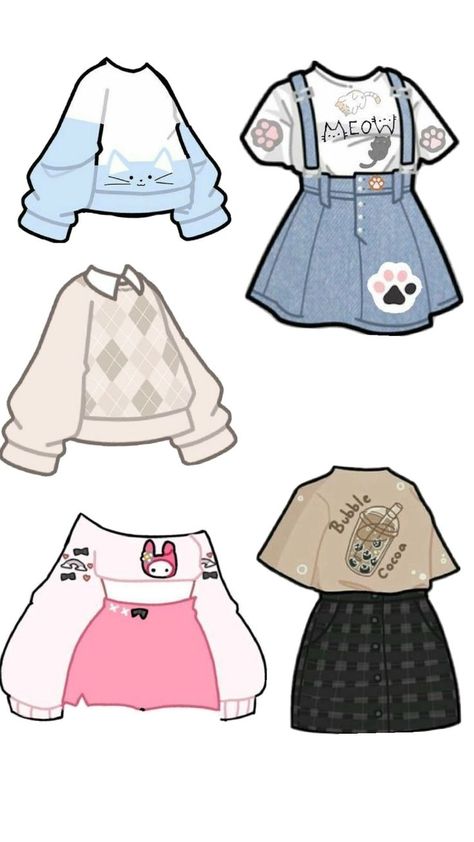 Cats Art Drawing, Cute Eyes Drawing, Art Outfit, Clothing Sketches, Clothing Design Sketches, Dress Design Sketches, Cute Doodles Drawings, Cute Kawaii Drawings, Cartoon Outfits