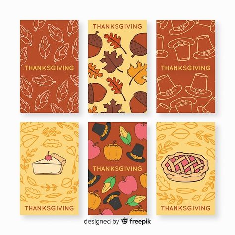 Colección adorable de tarjetas del día d... | Free Vector #Freepik #freevector #dia-gracias #pavo #dibujos-mano #dibujo-mano Thanksgiving Card, Thanksgiving Design, Card Collection, Thanksgiving Cards, Graphic Resources, Hand Drawn, Vector Free, Thanksgiving, How To Draw Hands