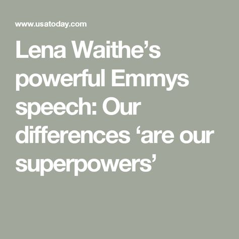 Lena Waithe’s powerful Emmys speech: Our differences ‘are our superpowers’ Women Speech, Lena Waithe, Standing Ovation, The Emmys, Comedy Series, Entertainment Industry, Super Powers, Filmmaking, To Win