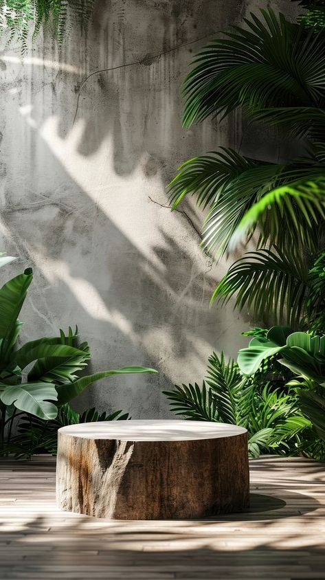 Background Trees Photography, Plant Product Photography, Forest Product Photography, Forest Art Background, Product Background Ideas, Tropical Product Photography, 3d Mockup Background, Wood Product Photography, Podium Background