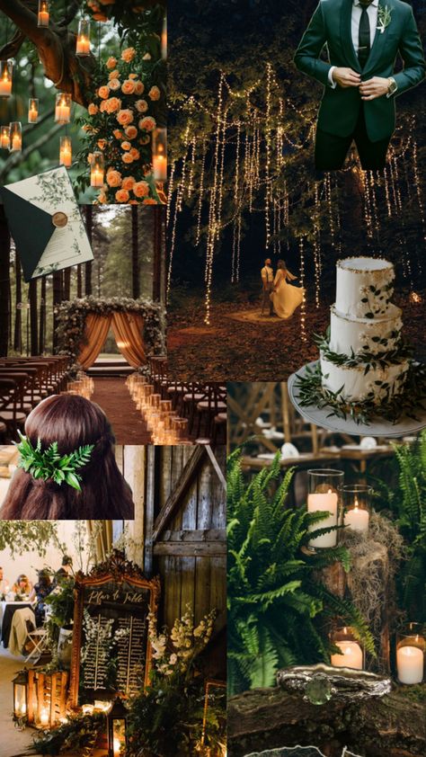 Faerie Wedding, Enchanted Forest Wedding Theme, Lotr Wedding, Dark Wedding Theme, Forest Theme Wedding, Pagan Wedding, Green Themed Wedding, Enchanted Forest Wedding, Yosemite Wedding