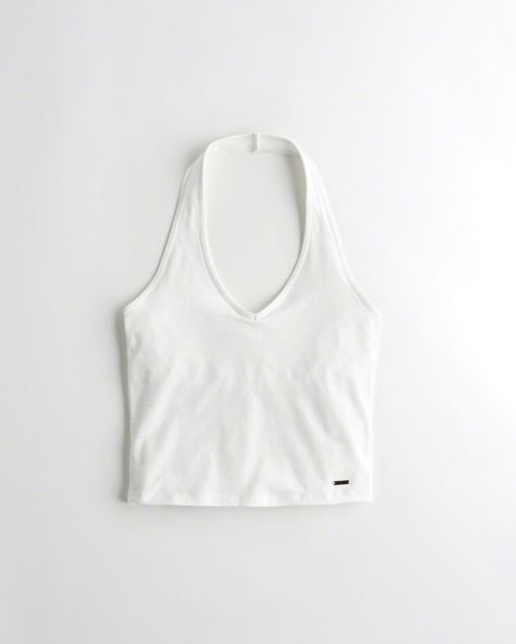 Hollister Must-Have Halter Ultra Crop Top Hollister Clothes, Teen Clothing, Crop Top Outfits, Cute Comfy Outfits, Baggy Pants, Dream Clothes, Preppy Outfits, Teen Fashion Outfits, Comfy Outfits