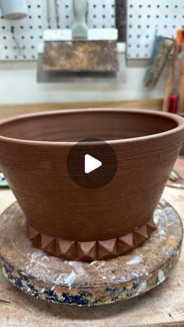 Rachael DePauw Pottery on Instagram: "The sprig mold was hand-carved. But maybe there’s a better way? Anyone with a 3-D printer and some computer skills want to help me make some more molds like this, but in bulk?   #sprig #sprigmolds #sprigmoldsforpottery #stud #pyramids #bigfeet #bowl" Pottery Engobe, Surface Decorations, Pottery Molds, Ceramic Texture, Hand Building, Surface Decoration, Computer Skills, Hand Molding, Clay Tools