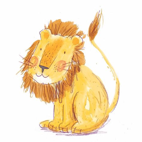 Lion Watercolor, Lion Illustration, Mid Century Illustration, Cute Lion, Illustration Watercolor, Lion Art, Baby Art, Childrens Illustrations, Children's Book Illustration