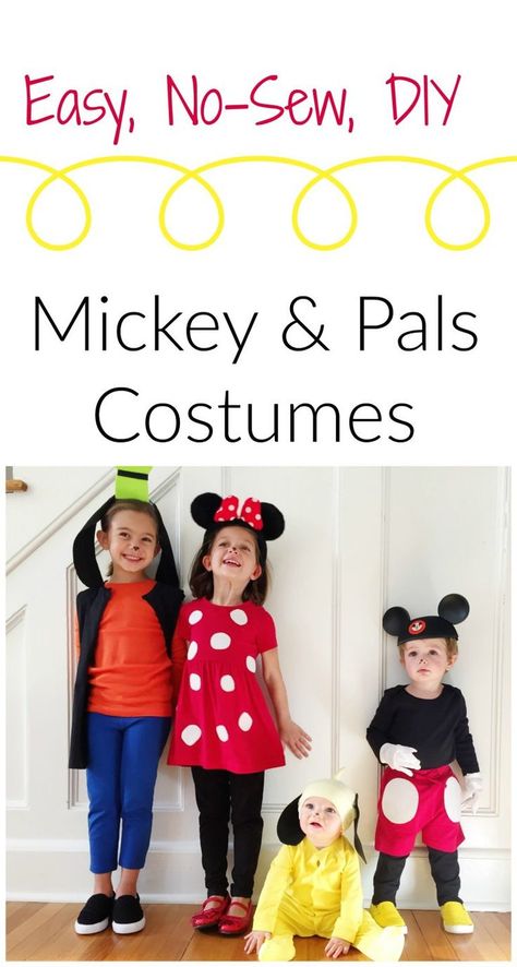 DIY Mickey & Pals Costume for Kids || The Chirping Moms Goofy Costume Diy, Diy Goofy Costume, Diy Mickey Mouse Costume, Goofy Ears, Halloween Costumes For Babies, Cami Cakes, Goofy Costume, Disney Cosplay Ideas, Costumes For Babies