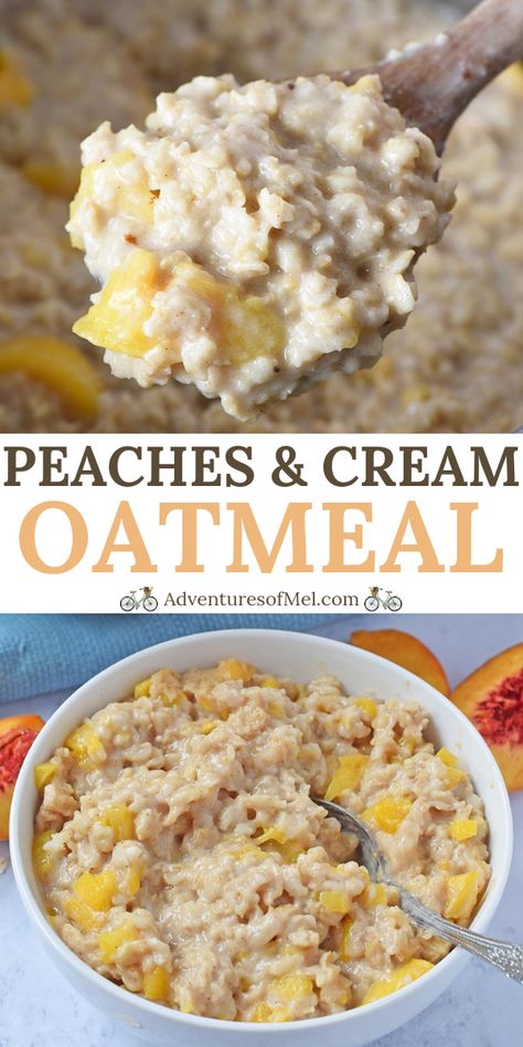 Make ahead a large batch recipe for peaches and cream Instant Pot oatmeal, and start mornings with a family favorite, kid approved homemade breakfast! #adventuresofmel #peachesandcream #oatmealrecipe #InstantPot #breakfast #mealprep Peaches Oatmeal, Peaches And Cream Oatmeal, Instant Pot Oatmeal, Pot Recipes Healthy, Instant Oatmeal, Oatmeal Recipe, Peaches And Cream, Homemade Breakfast, Instant Pot Dinner Recipes