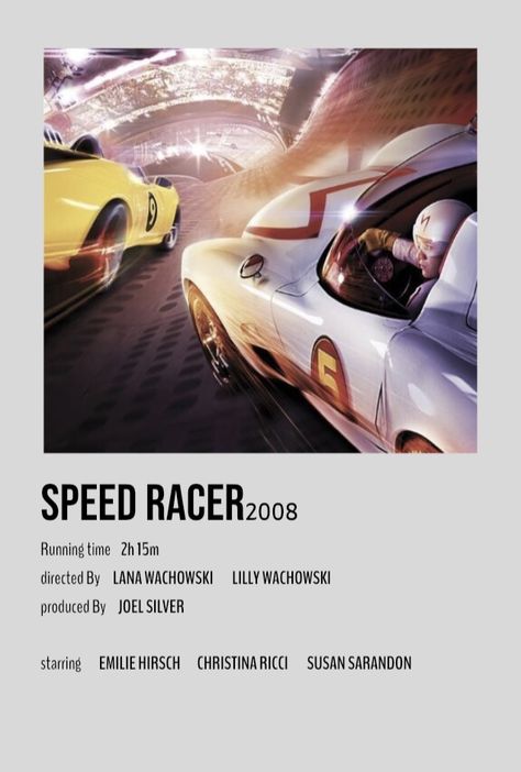 Speed Racer Movie Poster, Speed Racer Movie, Lana Wachowski, Susan Sarandon, Speed Racer, Christina Ricci, Fast And Furious, Cool Posters, My Vibe