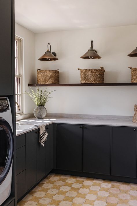 Modern Nest, Laundry Room Inspiration, Spanish Design, Laundry Mud Room, Spanish House, Laundry Room Design, Scottsdale Az, Stone Decor, Custom Home Builders