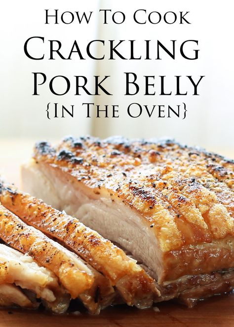 Recipes for how to cook crackling pork belly in the oven and for pan-fried pork belly in just 15 minutes! Pork Belly In The Oven, Pork Food, Fried Pork Belly, Pork Belly Recipes, Crispy Pork Belly, Mapo Tofu, Food Meat, How To Cook Pork, Crispy Pork