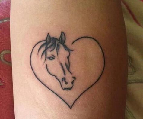 Unicorn Heart Tattoo, Horse Heart Tattoo, Horses Tattoo, Shoe Tattoo, Horseshoe Tattoo, Horse Shoe Tattoo, Tiny Finger Tattoos, Horse Tattoo Design, Mother Daughter Tattoo