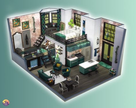 Sims Home Ideas, Sims House Inspiration, Sims Building Ideas, Sims4 Houses Ideas, The Sims 4 Building Ideas, The Sims 4 Houses Ideas, Sims 4 Houses Ideas, Sims 4 Loft, Sims 4 Houses Layout