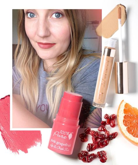 Natural makeup, natural look Posted on March 22, 2017Written by: Lindsey R.  The quick makeup list:• Mattifying primer• BB cream• Cruelty Free Flat Kabuki Brush• Pretty Naked Palette• Pink Grapefruit Glow Lip &amp; Cheek Tint• Halo Satin eye shadow• Cruelty Free Flat Shader Brush E30• Creamy Long Last eyeliner• Dark Chocolate Maracuja• Truffle Lip Caramel In college, I learned to fend for myself and turned to the drugstore for my favorite eyeliner, concealer and chapstick to keep my life... 10 Minute Makeup Routine, 10 Minute Makeup, 100 Pure Makeup, Makeup Natural Look, Healthy Makeup, Mattifying Primer, Makeup List, Quick Makeup