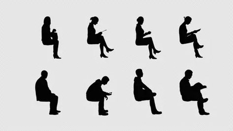 Alpha channel Black Body Shape Graphic People Sitting on White Background Isolated Outline 2D Animation Silhouette Animation, Cut Out Animation, Silhouette People, Sitting Poses, Group Of People, People Sitting, Motion Graphic, 2d Animation, Alpha Channel