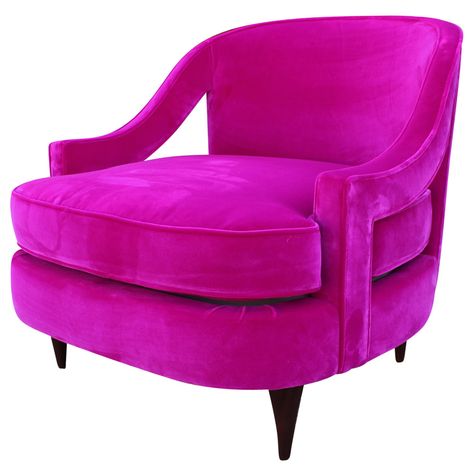 Glamorous Fuchsia Pink Velvet Lounge Chair Fuschia Room, Pink Chair Covers, Glam Chair, Design My Kitchen, Funky Chairs, Velvet Lounge Chair, Farmhouse Dining Chairs, Chairs Design, Velvet Lounge