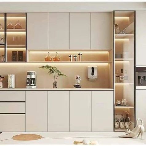 Sethi Glass and Plywood (M/S SHADI LAL SETHI AND SONS ) | Kitchen Design 🔥 | Interior Design idea ✨️ . . . . @sethiglassplywood . . . #trendingreels #modularkitchendesigns #instagramreels… | Instagram Crockery Cabinet Design, Interior Design Showroom, Crockery Cabinet, Kitchen Cabinetry Design, Crockery Unit Design, Crockery Design, Desain Pantry, Kitchen Modular, Kitchen Cupboard Designs