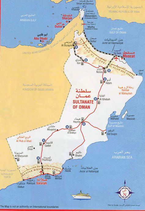 Tourist map of Oman Oman Map, Oman Beach, Oman Tourism, Oman Travel, Sultanate Of Oman, Muscat Oman, Eastern Countries, Amazing Scenery, Arabian Peninsula