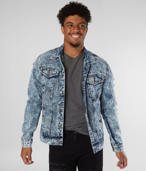 Nova Industries Acid Wash Denim Jacket - Men's Coats/Jackets in Blue | Buckle Denim Jacket Men Outfit, Denim Jacket For Men, Acid Wash Denim Jacket, Guys Fashion, Denim Jacket Outfit, Acid Wash Denim, Men's Coats & Jackets, Jacket For Men, Denim Jacket Men